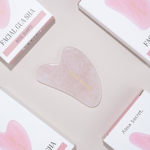 Rose quartz facial gua sha