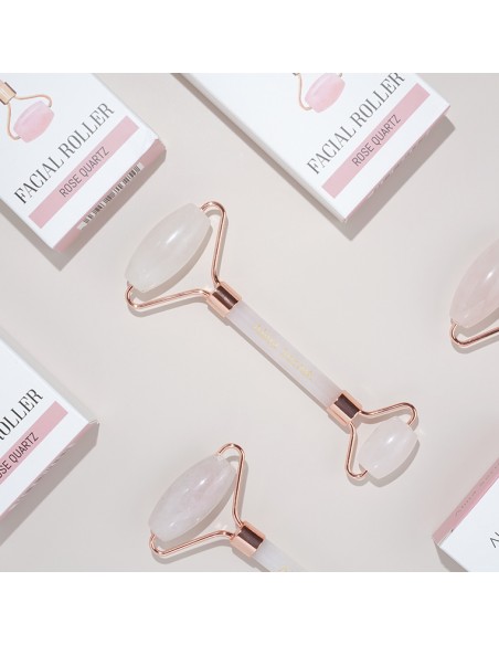 Rose quartz facial roller