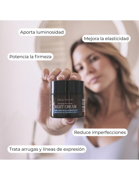 MULTI-REPARADORA DE NOCHE ANTIEDAD CON JOJOBA, TÉ VERDE & ÁCIDO HIALURÓNICO