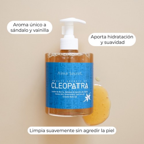 GEL DE BAÑO CLEOPATRA CON LECHE DE BURRA, SÁNDALO & VAINILLA