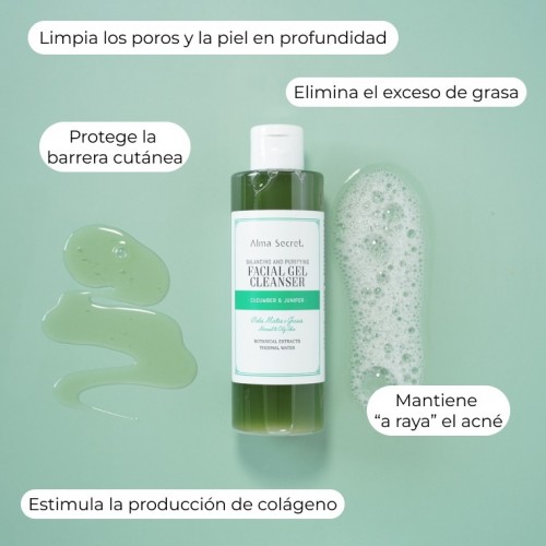 GEL LIMPIADOR FACIAL EQUILIBRANTE Y PURIFICANTE CON PEPINO & ENEBRO