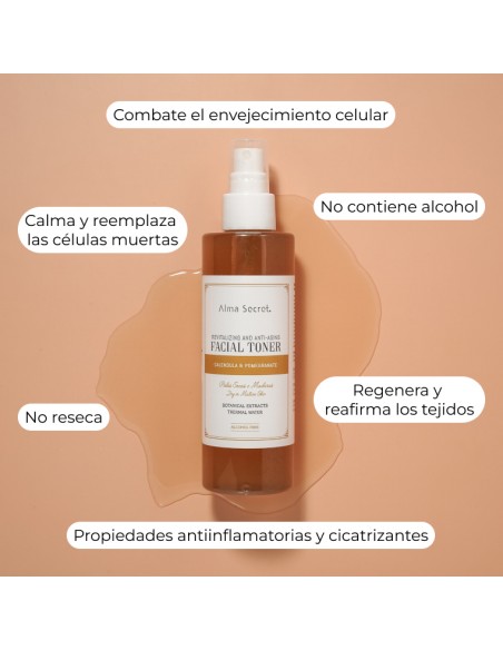 TÓNICO FACIAL REVITALIZANTE Y ANTIEDAD CON CALÉNDULA & GRANADA