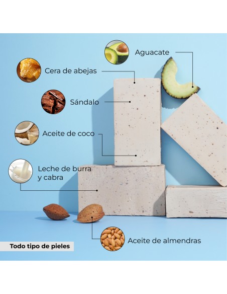 JABÓN CLEOPATRA CON LECHE DE BURRA, SÁNDALO Y VAINILLA DE TAHITÍ